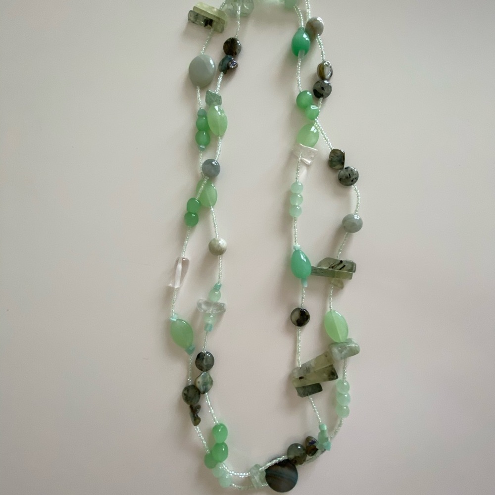 Gorgeous Jade color Nugget style Necklace